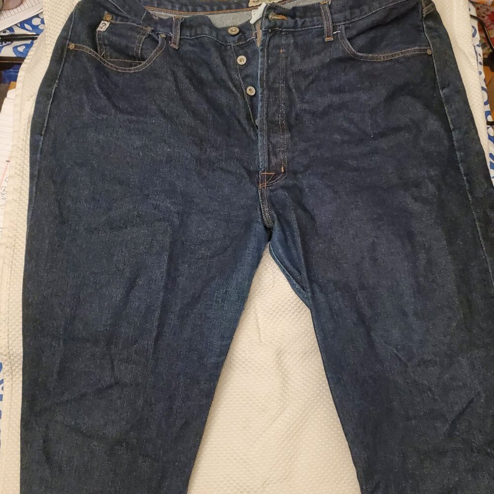 Vintage Guess Jeans USA Made W40 L34 Button Fly Dark Wash Denim - Picture 2 of 4